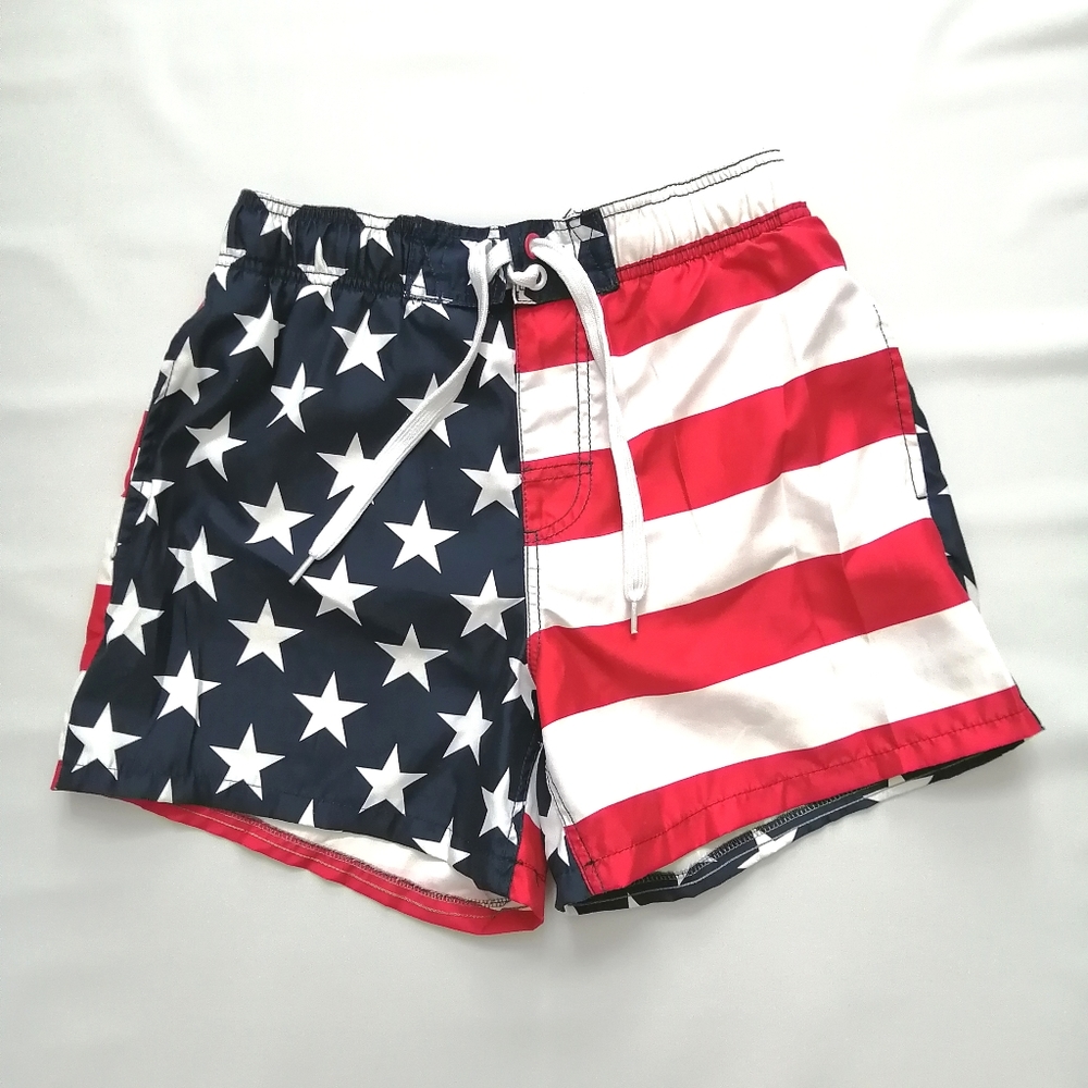 USA Flag Swim Trunks Small